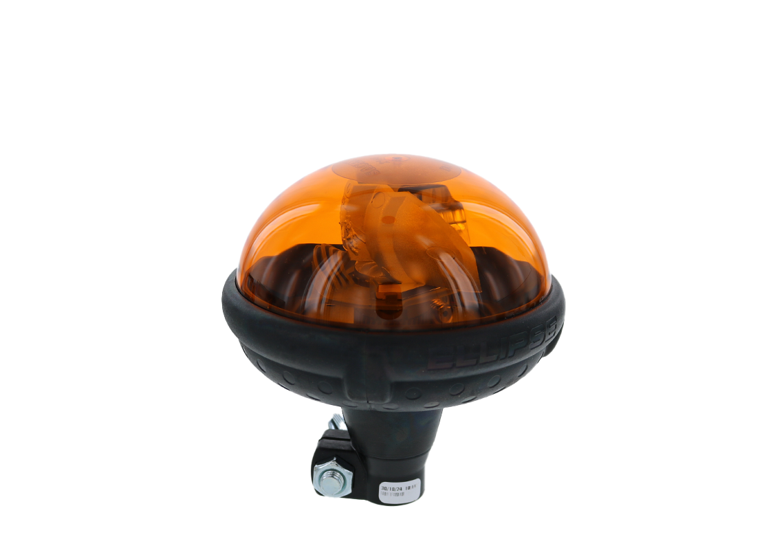 GYROPHARE ELLIPSE FLEXIBLE , AMPOULE 24V MONTEE', AMP. 12V FOURNIE